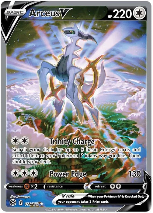 Arceus V 166/172 Ultra Rare Pokemon Card (SWSH Brilliant Stars)