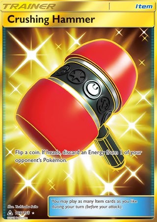 Crushing Hammer 166/156 Rare Pokemon Card (Ultra Prism) Secret