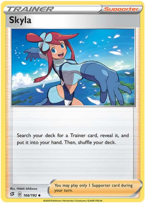 Skyla 166/192 Reverse Holo Pokemon Card (SWSH Rebel Clash)