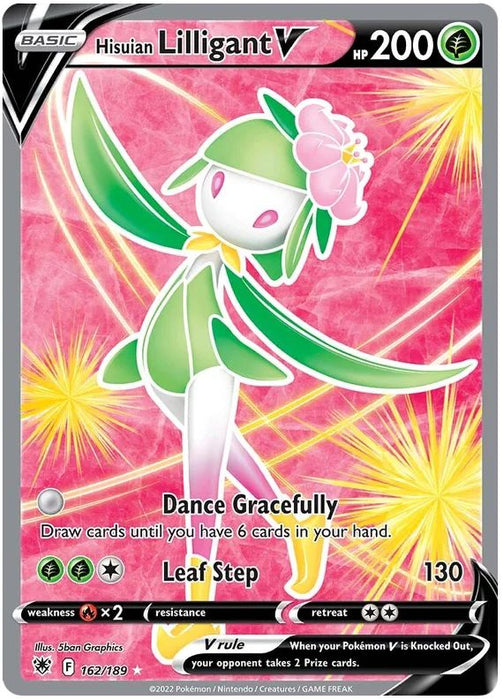 Hisuian Lilligant V 162/189 Rare Ultra Pokemon Card (SWSH Astral Radiance)