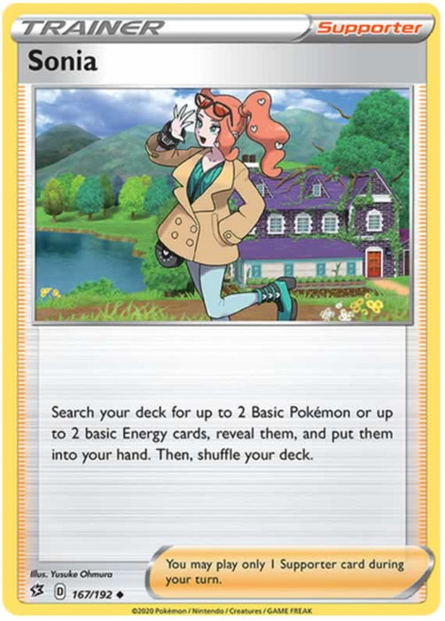 Sonia 167/192 Reverse Holo Pokemon Card (SWSH Rebel Clash)