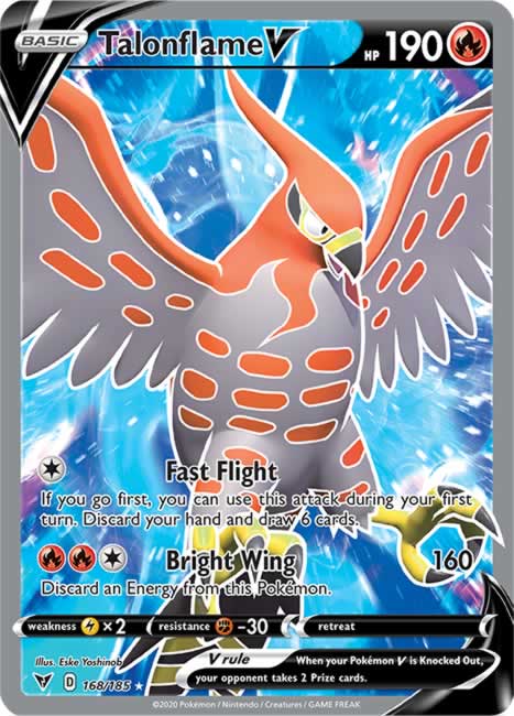 Talonflame V 168/185 Ultra Rare Vivid Voltage NM/M Talonflame V 168/185 Ultra Rare Vivid Voltage NM/M