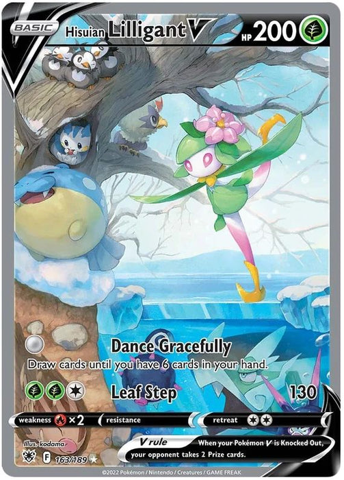 Hisuian Lilligant V 163/189 Rare Ultra Pokemon Card (SWSH Astral Radiance)