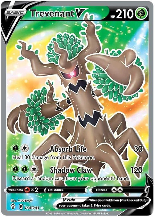 Trevenant V 168/203 Ultra Rare Pokemon Card (SWSH Evolving Skies)