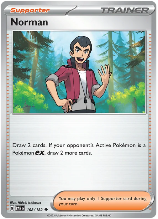 Norman 168/182 Uncommon Reverse Holo Pokemon Card (SV04 Paradox Rift)