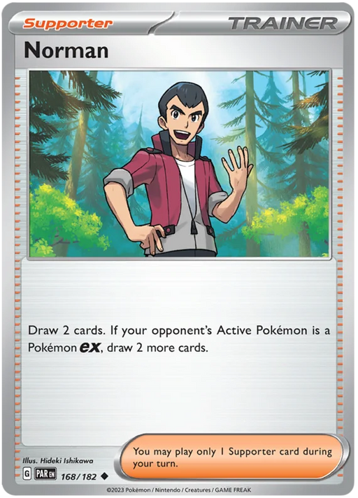 Norman 168/182 Uncommon Pokemon Card (SV04 Paradox Rift)