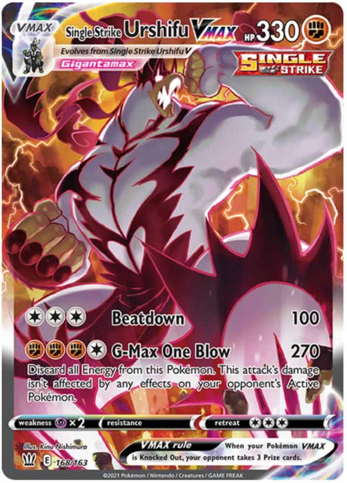 Single Strike Urshifu VMAX 168/163 Secret Rare Pokemon Card (Battle Styles)
