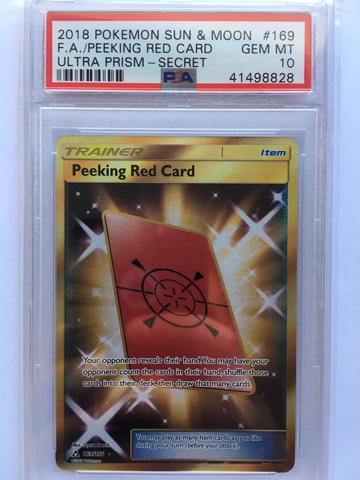 Peeking Red Card 169/156 PSA 10 Graded Pokemon Card