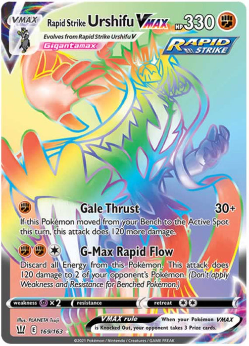 Rapid Strike Urshifu VMAX 169/163 Rainbow Rare Pokemon Card (Battle Styles)