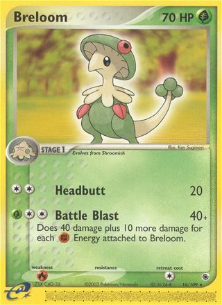 Breloom 16/109 Rare Pokemon Card (EX Ruby & Sapphire)