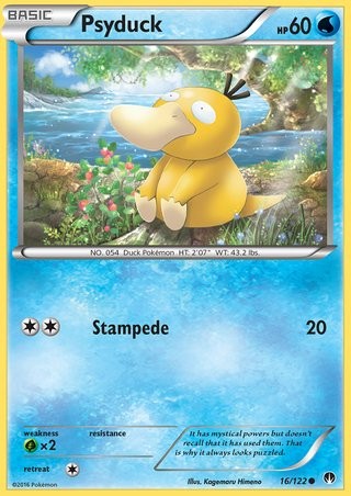 Psyduck 16/122 Common Reverse Holo Pokemon Card(XY BREAKPoint)