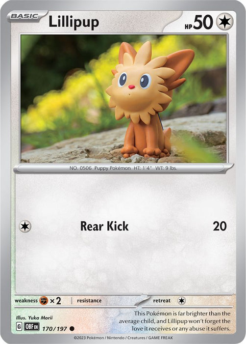 Lillipup 170/197 Common Reverse Holo Pokemon Card (SV Obsidian Flames)