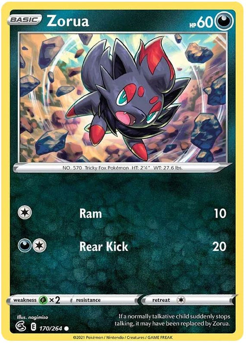 Zorua 170/264 Common Pokemon Card (SWSH Fusion Strike)