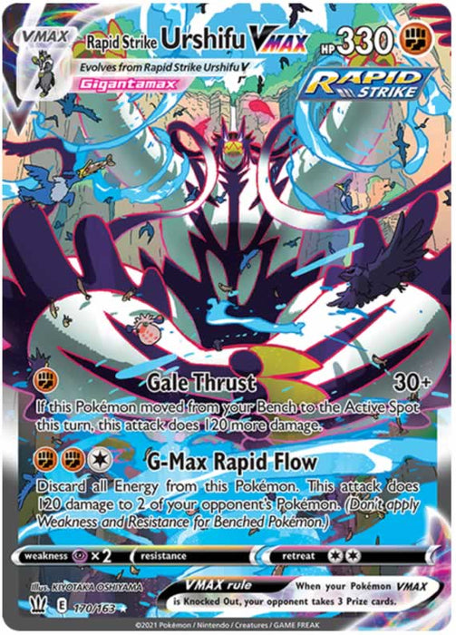 Rapid Strike Urshifu VMAX 170/163 Secret Rare Pokemon Card (Battle Sty Titan Cards Ltd Rapid Strike Urshifu VMAX 170/163 Secret Rare Pokemon Card (Battle Sty Titan Cards Ltd