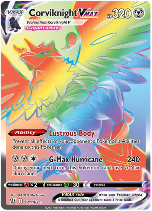 Corviknight VMAX 171/163 Rainbow Rare Pokemon Card (Battle Styles)