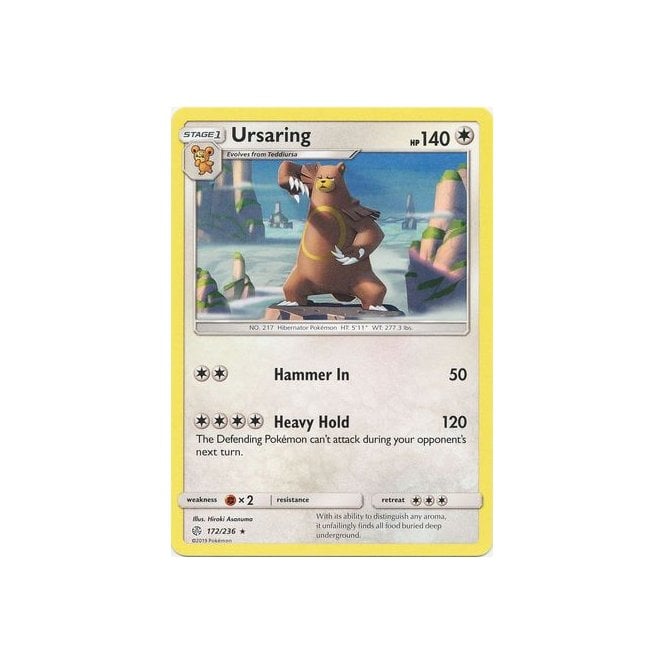 Ursaring 172/236 Rare Pokemon Card (Cosmic Eclipse)