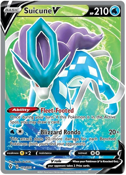 Suicune V 173/203 Ultra Rare Pokemon Card (SWSH Evolving Skies)