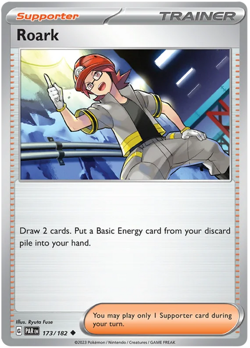 Roark 173/182 Uncommon Reverse Holo Pokemon Card (SV04 Paradox Rift)