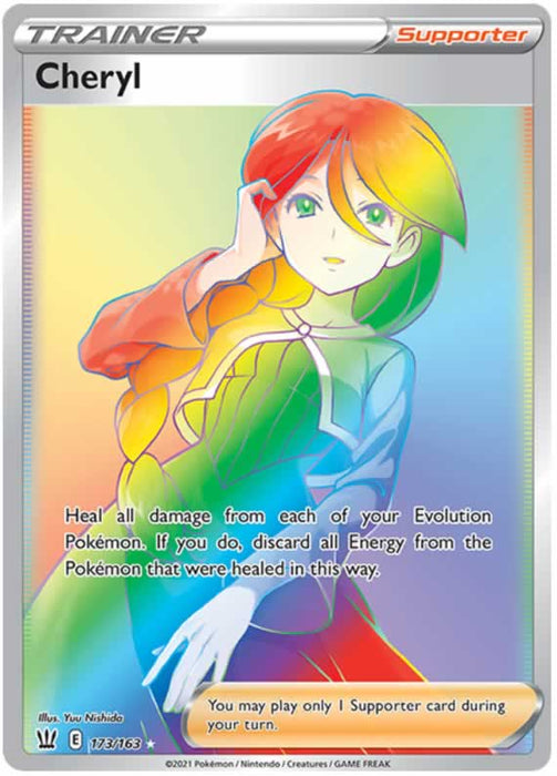 Cheryl 173/163 Rainbow Rare Pokemon Card (Battle Styles)