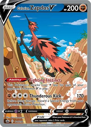 Galarian Zapdos V 174/198 Ultra Rare Pokemon Card (SWSH Chilling Reign)