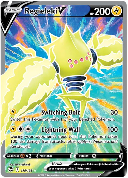 Regieleki V 175/195 Rare Ultra Pokemon Card (SWSH Silver Tempest)