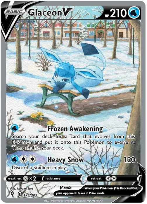 Glaceon V 175/203 Ultra Rare Pokemon Card (SWSH Evolving Skies)