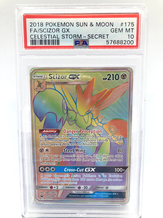 Scizor GX 175/168 PSA 10 Graded Pokemon Card (Sun & Moon Celestial Storm)