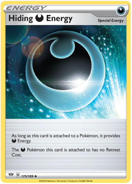 Hiding Darkness Energy 175/189 Uncommon Pokemon Card (Darkness Ablaze)