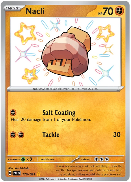 Nacli 176/091 Shiny Rare Pokemon Card (SV 4.5 Paldean Fates)