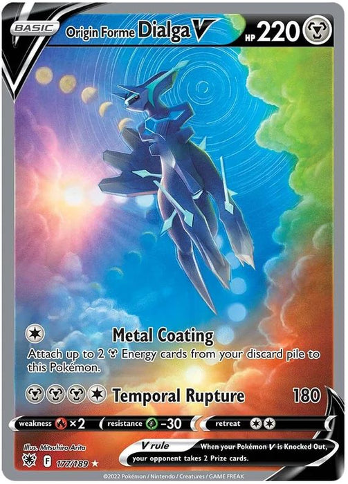 Origin Forme Dialga V 177/189 Rare Ultra Pokemon Card (SWSH Astral Radiance)