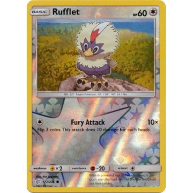 rufflet pokemon card Rufflet 177/236 Common Reverse Holo Pokemon Card (Cosmic Eclipse) — Titan  Cards Ltd