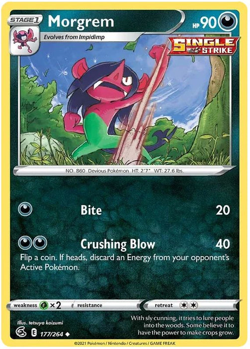 Morgrem 177/264 Uncommon Pokemon Card (SWSH Fusion Strike)