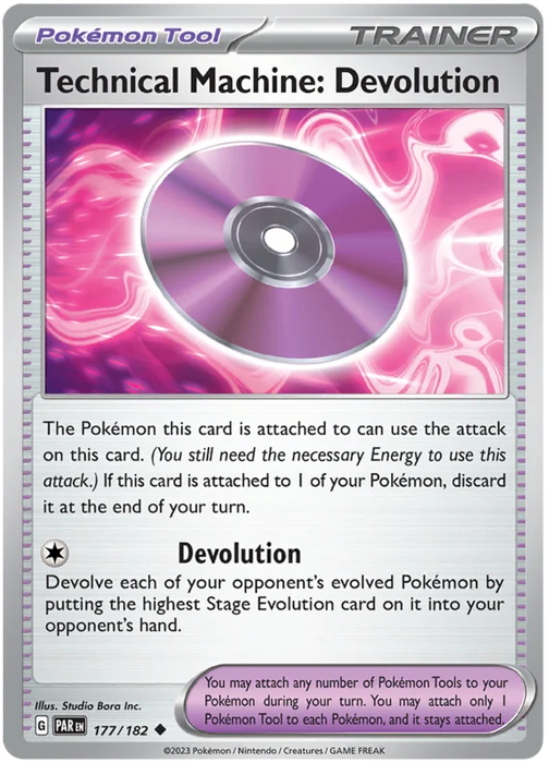 Technical Machine: Devolution 177/182 Uncommon Pokemon Card (SV04 Paradox Rift)