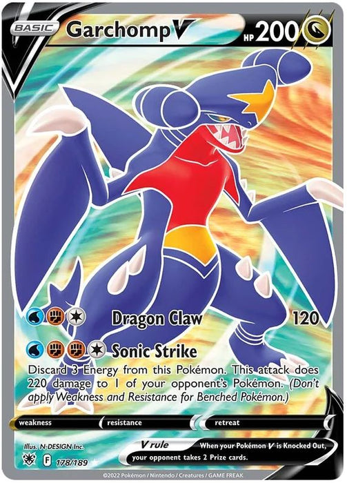 Garchomp V 178/189 Rare Ultra Pokemon Card (SWSH Astral Radiance)