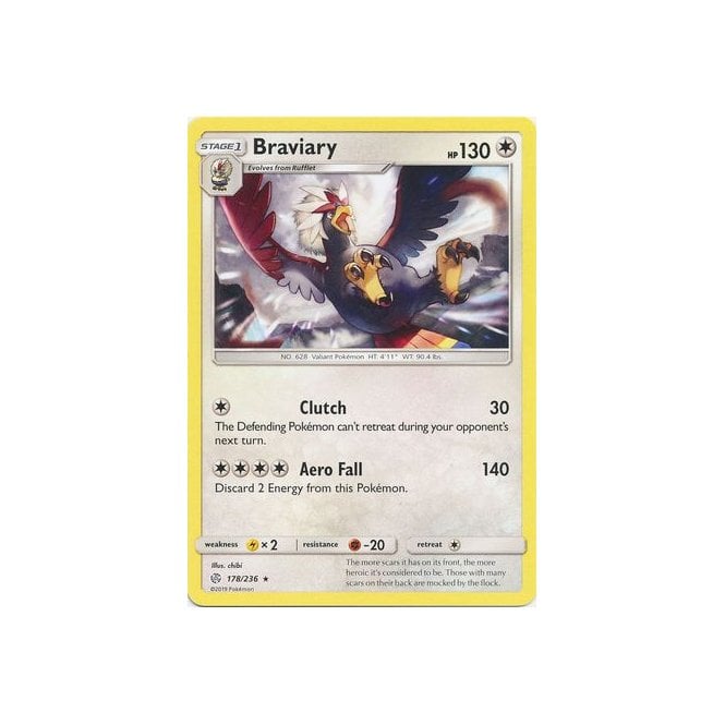 Braviary 178/236 Rare Pokemon Card (Cosmic Eclipse)