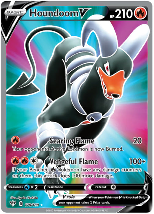 Houndoom V 178/189 Full Art Ultra Rare Pokemon Card (Darkness Ablaze)