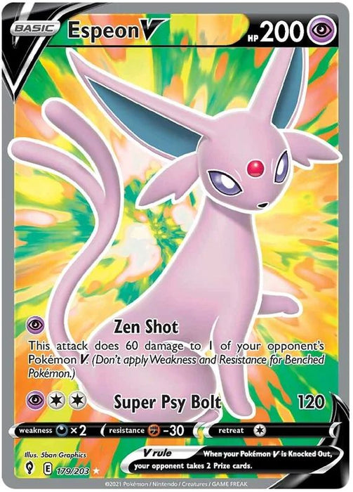 Espeon V 179/203 Ultra Rare Pokemon Card (SWSH Evolving Skies)