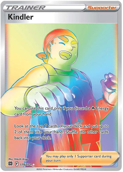 Kindler 179/172 Rainbow Secret Rare Pokemon Card (SWSH Brilliant Stars)