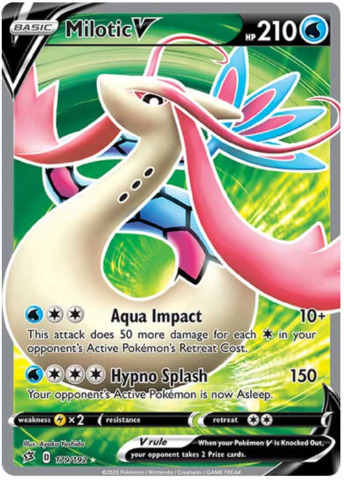 Milotic V 179/192 Ultra Rare Pokemon Card (SWSH Rebel Clash)