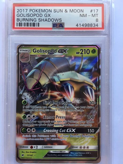 Golisopod GX 17/147 PSA 8 Graded Pokemon Card