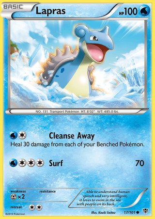 lapras holographic pokemon card value Lapras 17/101 Common Reverse Holo Pokemon Card (Plasma Blast) — Titan Cards  Ltd
