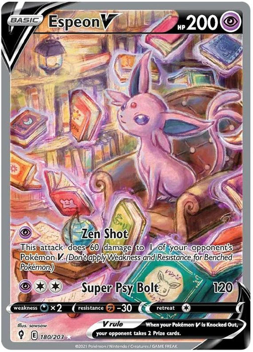 Espeon V 180/203 Ultra Rare Pokemon Card (SWSH Evolving Skies)