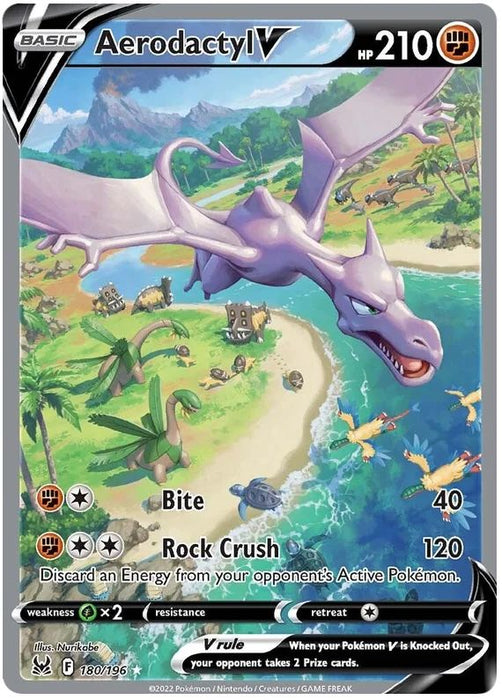 Aerodactyl V 180/196 Rare Ultra Pokemon Card (Sword & Shield Lost Origin)