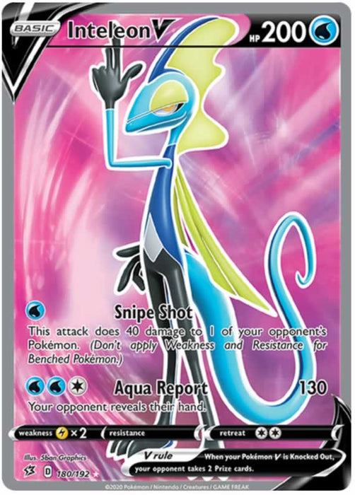 Inteleon V 180/192 Ultra Rare Pokemon Card (SWSH Rebel Clash)