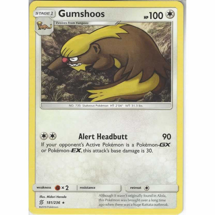 Gumshoos 181/236 Rare Pokemon Card (Unified Minds)