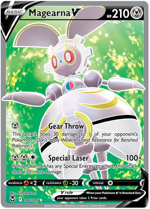 Magearna V 182/195 Rare Ultra Pokemon Card (SWSH Silver Tempest)