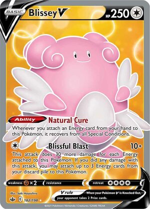 Blissey V 182/198 Ultra Rare Pokemon Card (SWSH Chilling Reign)