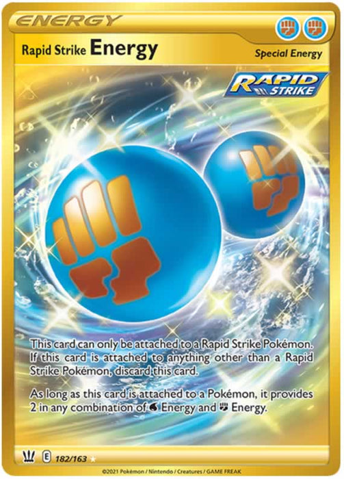 Rapid Strike Energy 182/163 Secret Rare Pokemon Card (Battle Styles)