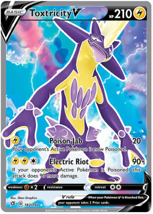 Toxtricity V 182/192 Ultra Rare Pokemon Card (SWSH Rebel Clash)