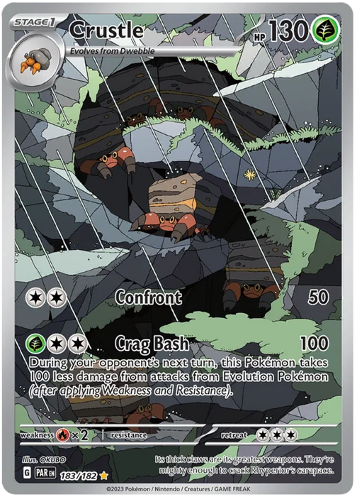 Crustle 183/182 Illustration Rare Pokemon Card (SV04 Paradox Rift)